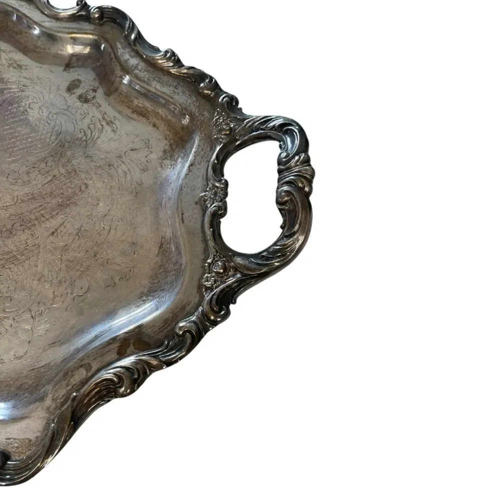 Vintage Wallace Baroque Footed Large Serving Tray 1200F